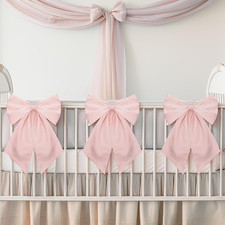 3 Pack Large Pink Bows for Decoration 11 X 23" Big Bow Decor Coquette Party Baby