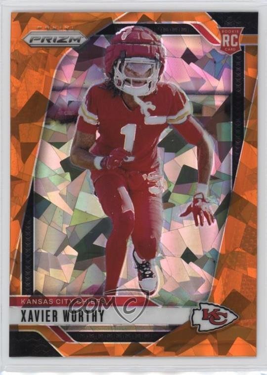 2024 Panini Prizm Rookies Orange Ice Prizm Xavier Worthy #399 Rookie RC