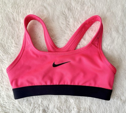 Nike Girls Sports Bra Top Size S ( 8-9 yrs ) Neon Pink - Picture 2 of 7