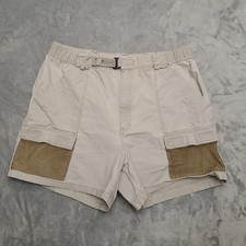 VTG Columbia Shorts Mens L PFG Khaki Cargo Canvas Outdoors Casual Hiking Fishing