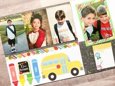 School Scrapbook Layouts, Premade Back To School Pages, School Layouts