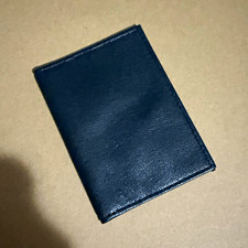 Men's Black Solid Leather ID  Badge Holder Wallet w/ ID Window