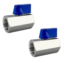 2 PCS 316 Stainless Steel Mini Ball Valve 3/4 Inch NPT Female Thread Ends