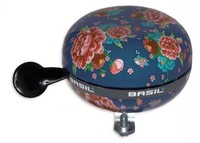 Basil Zweiklang Fahrradklingel / Glocke Ding Dong Bloom, Indigo Blue, Xxl Ø 80 M