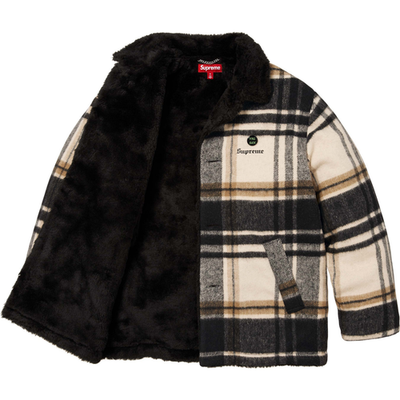 Supreme Plaid Car Coat Cream Pink 2colors FW25 | eBay
