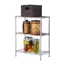 Silver 3-Tier Heavy Duty Steel Freestanding Garage Storage Shelving Unit (13.39