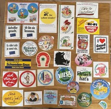 34 Aufkleber/Sticker Konvolut/Sammlung 80er/90er Jahre - „Lebensmittel & Genuß“