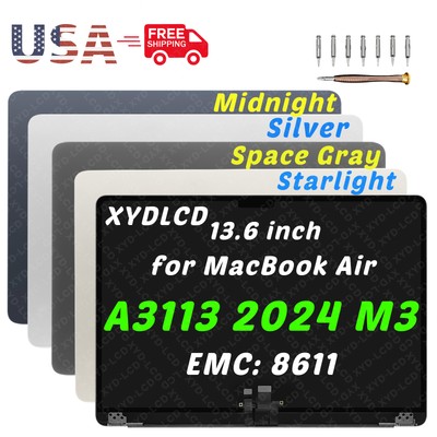 for Macbook Air A3113 EMC8611 MXCR3xx/A MXCT3xx/A LCD Screen Assembly Space Gray