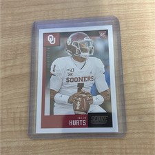 Panini 2020 Score Rookie Jalen Hurts Oklahoma Sooners Card #358 Base. rookie card picture