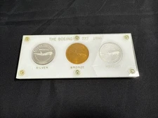 1996 BOEING EMPLOYEEs COIN CLUB Silver Pewter Bronze B-52 Stratofortress Set