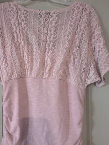 Heart Soul Women Lace Top Pink/Mauve w/ Cami & Rose Pin Size XL - Picture 5 of 5