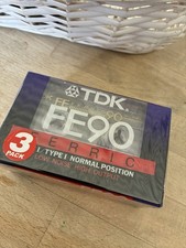 TDK FE90 Ferric 90 Minutes Blank Audio Cassette Tapes x 3 NEW & SEALED