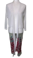 Highness Boho Embroidered Sheer Kimono Duster Long Cardigan Beach Cover Up S/M