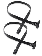 ELFJMZP mini ATX 6PIN to SATA 15 PIN Adapter Extension Cable 16 inches, Black
