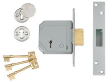Image of Union 3G114E 5 Lever Mortice Deadlock C-Series 67mm 2.5in Satin Brass