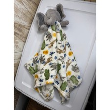 Modern Baby Elephant Security Blanket Lovey Safari Animals Plush