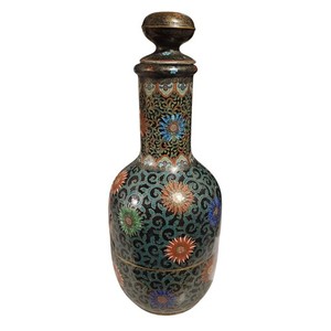 Early 20th Century Chinese Rare And Unusual Cloisonne 4-piece In-one Decanter