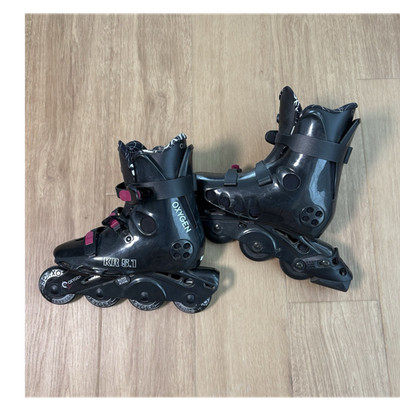 Oxygen KR 5.1 Inline Skates Black with Pink Buckles Size 25.5