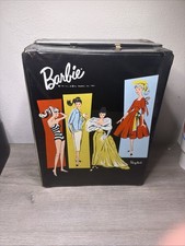 1961 Vintage Barbie Mattel Large Size Carrying Doll Case "PONYTAIL" Shiny Black