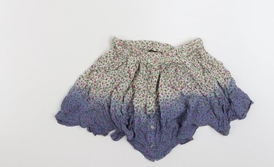 Topshop Damen Mehrfarbig Blumenmuster Viskose Minirock Größe 8 Knöpfe