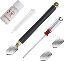 Professional Glass Cutter Kit with Oil & Carbide Tip for Mirror Mosaic