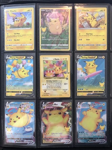 Pokemon Celebrations 25th Anniversary Pikachu 9x Bundle Birthday SWSH062 (NM/LP)