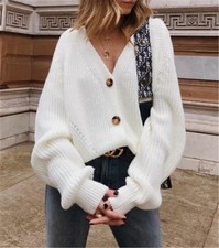 Solid Color Button Cardigan Sweater Knitwear