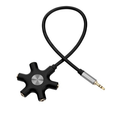 5-Way Multi Headphone Audio Splitter Connector Headphone Splitter 3.5mm