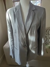 Kasper Classic Silver Gray Mettalic Blazer 16P