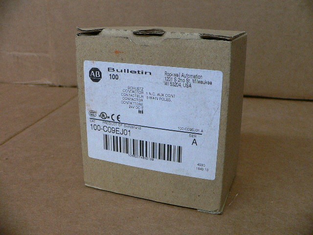 Allen Bradley 100-C09ej01 100C09ej01 Contactor 9 Amp 24 Vdc 50/60 Hz Allen