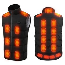 Gilet chauffant USB 23 zones lavable - Noir - XL