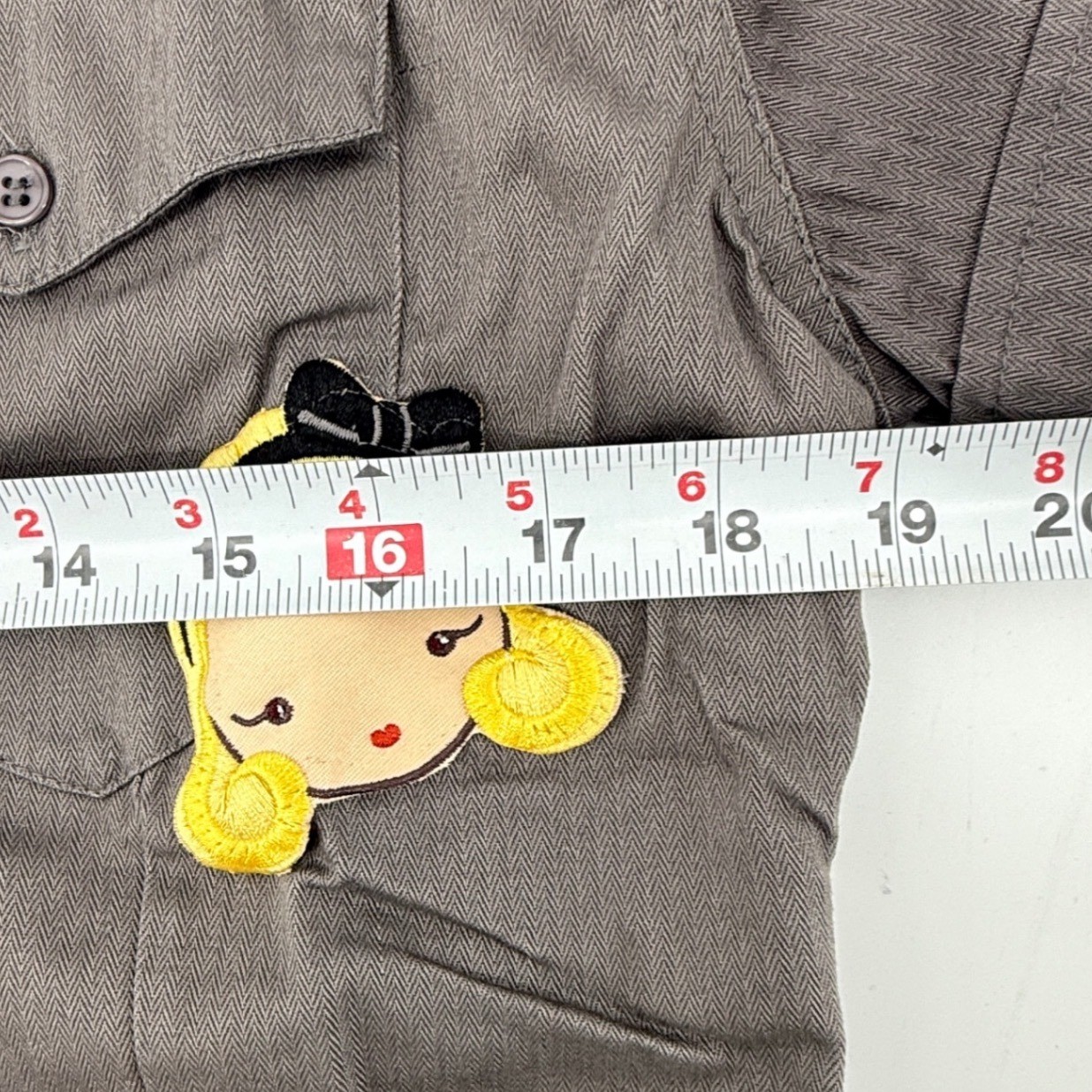 Harajuku Lovers Canvas Shirt 2-Sided Girl Patches Gwen Stefani Y2K  Medium