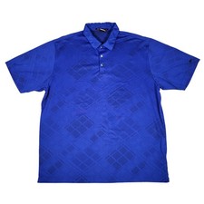 Nike Golf Polo Shirt Mens XL Blue Tiger Woods Collection Dri-Fit Vented