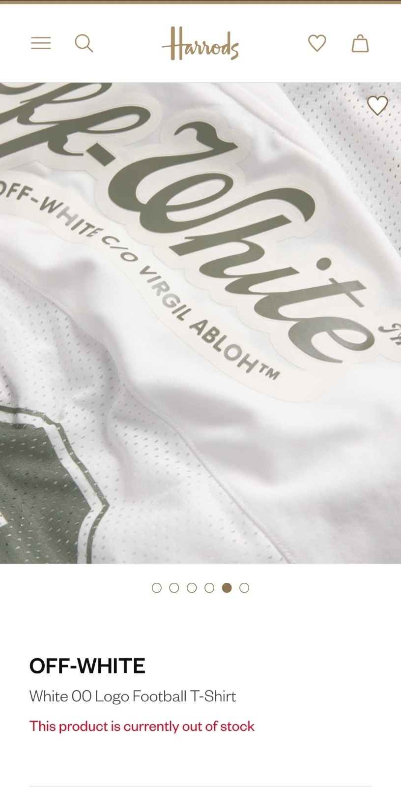 Off-White, Virgil Abloh, White, Oversized Jersey, Size S, SOLD OUT, Authentic image 5