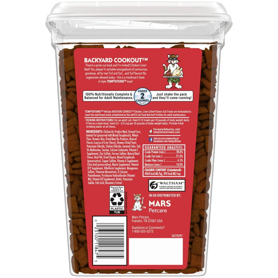 Golosinas crujientes y suaves para gatos Temptations Mixups para patio trasero sabor cocina Foto 2 de 4