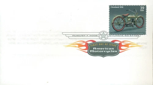 2006 First Day of Issue - Postage Stamp honoring  Am Motorcycles - USPS Cancel