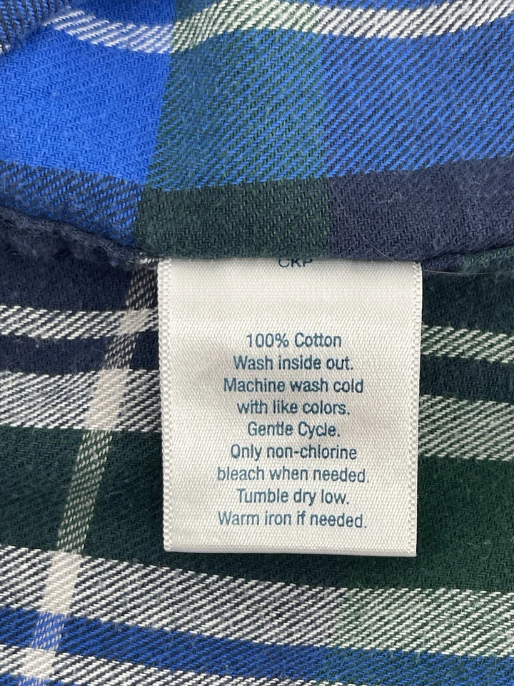 Camisa masculina Urban Pipeline vintage flanela botão manga longa média azul xadrez - Imagem 4 de 4