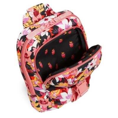 NEW Vera Bradley Utility Sling Backpack in Rosa Floral Pattern Vera Bradley Utility Sling Backpack in Rosa Floral | eBay main image 4