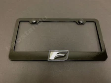 1x F LOGO 3D Emblem BLACK Stainless License Plate Frame RUST FREE + Screw Cap(B)