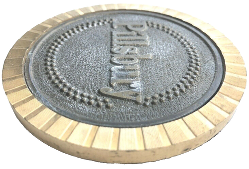 Medaglione fermacarte vintage pesante rotondo bronzo Pillsbury panetteria cottura - Foto 3 di 11