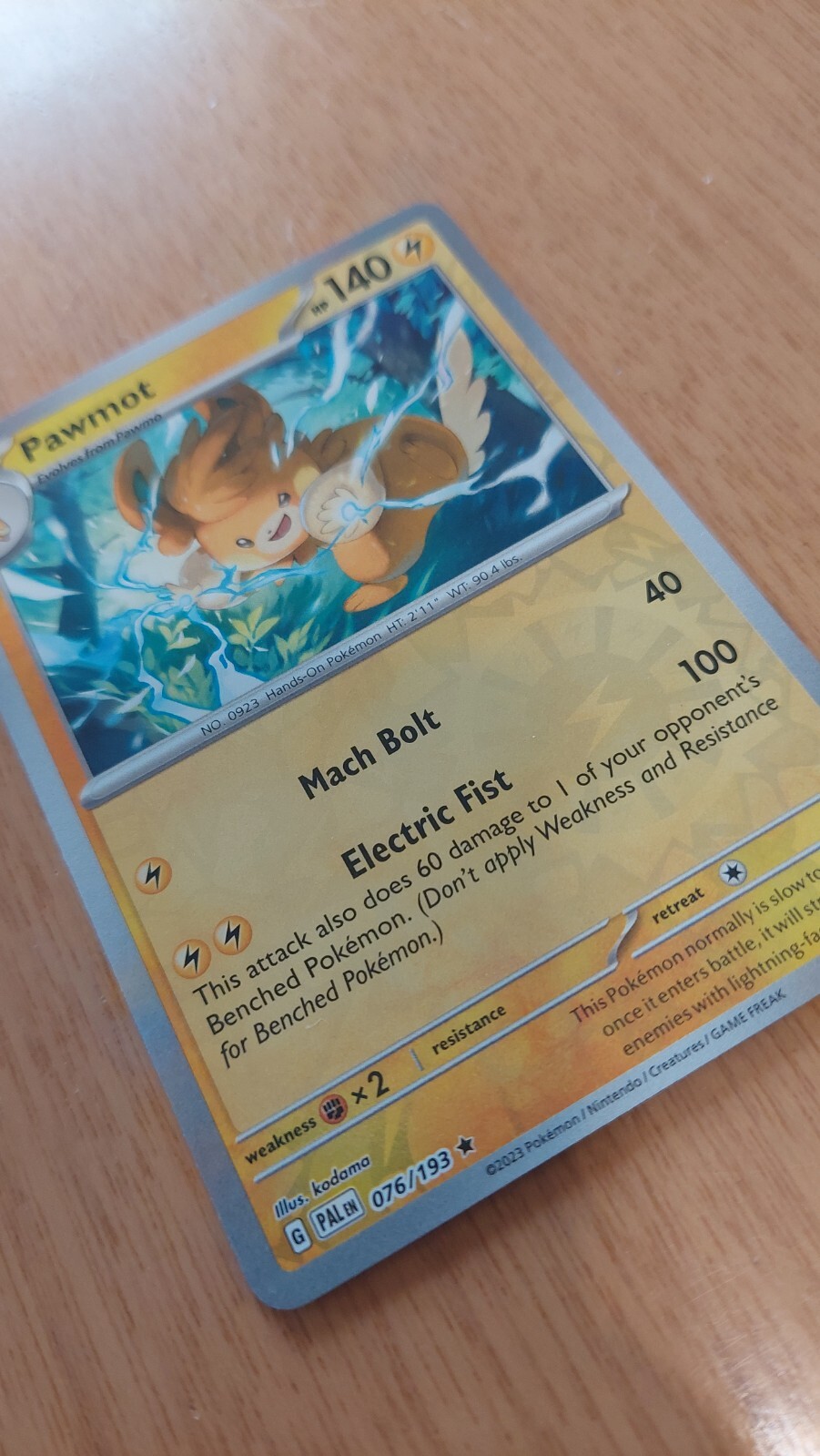Pawmot (76/193) Holographic Pokemon card