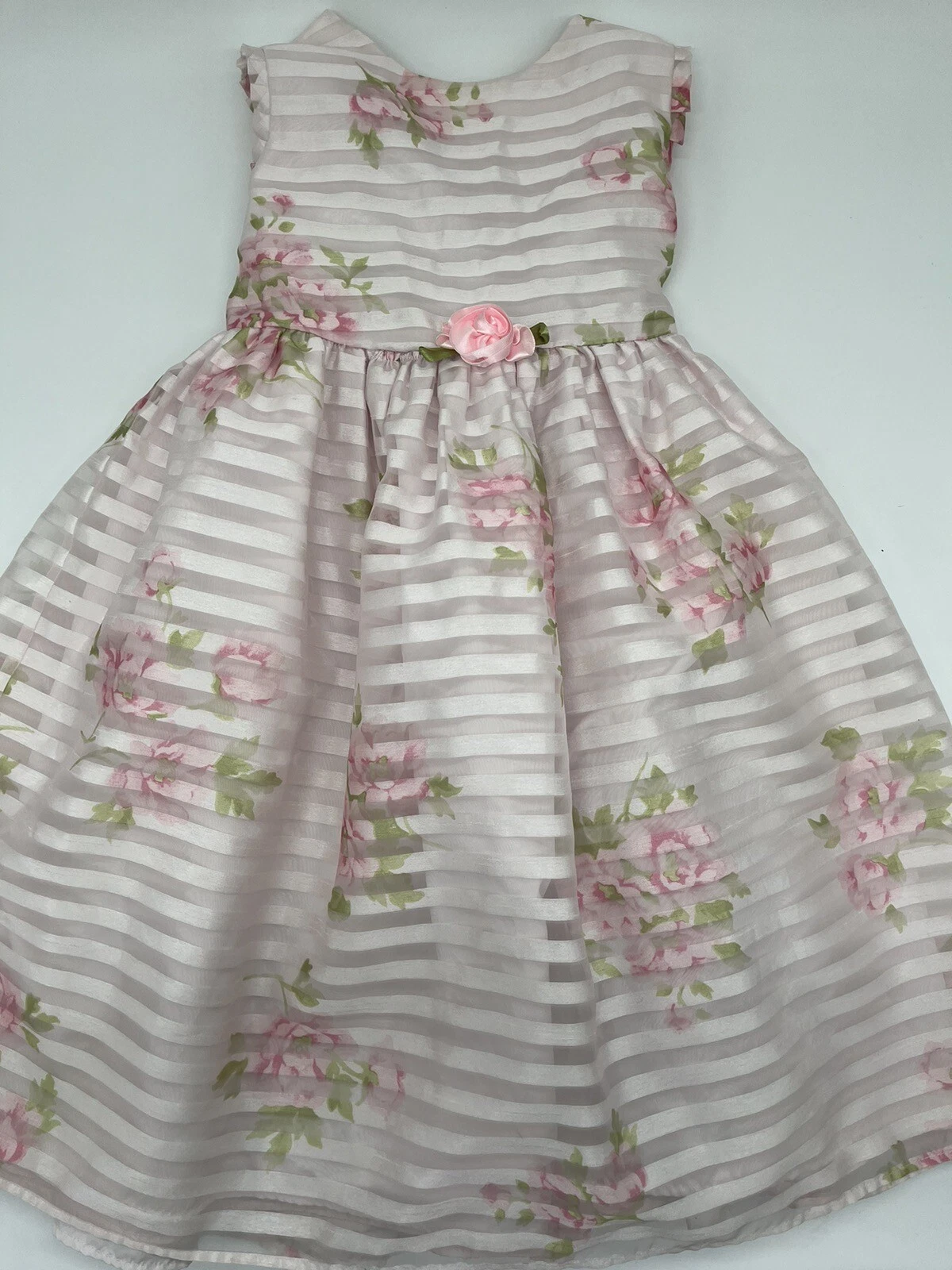 Marmellata Little Girls Pink Floral 3 Layered Princess Fairy Dress; Size 5