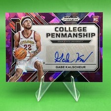2023 Panini PRIZM DRAFT COLLEGE GABE KALSCHEUR /99 RC Auto PENMANSHIP PURPLE ICE