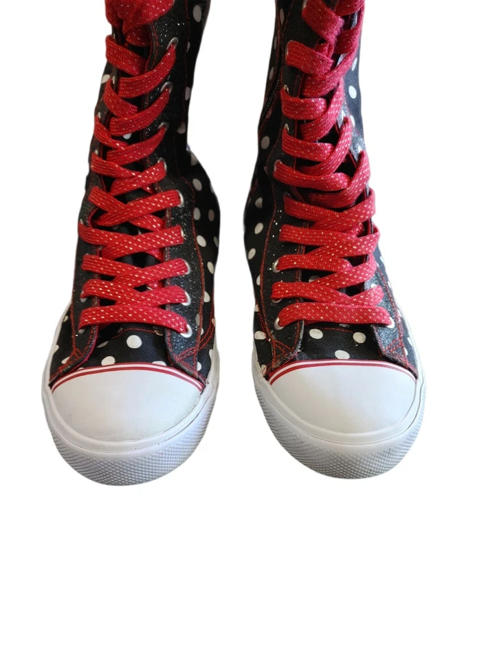 Disney Negro Blanco Lunares Minnie Mouse Prendas para el torso altas Niñas Talla 6 Tenis Zapatos Foto 4 de 4