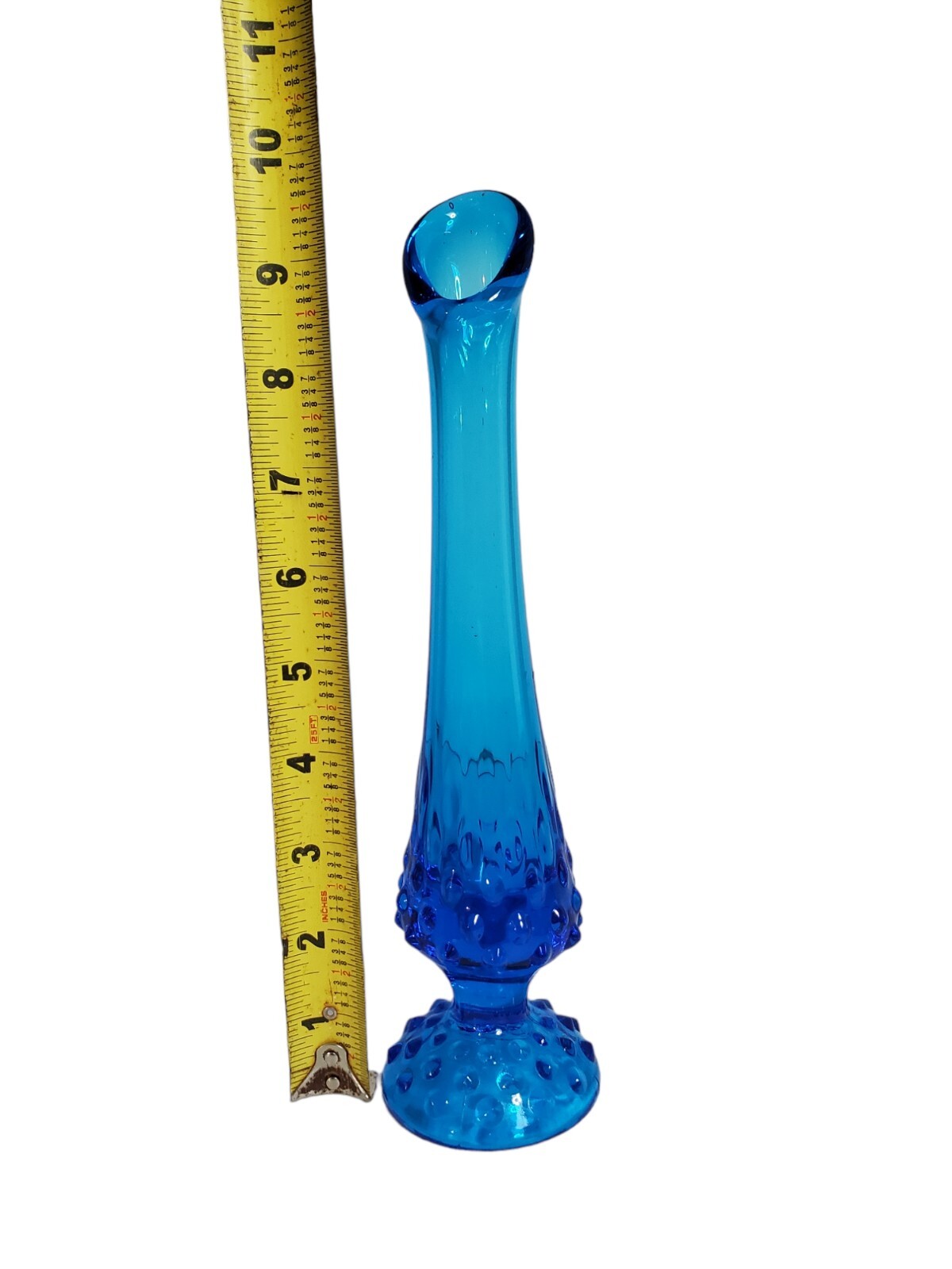 Vintage Hobnail Fenton Swung Vase Colonial Blue 10 Inch Beautiful Art