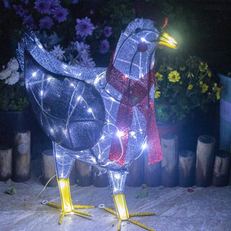 Light up Chicken Christmas Decorations Outdoor Lighted Chicken Indoor
