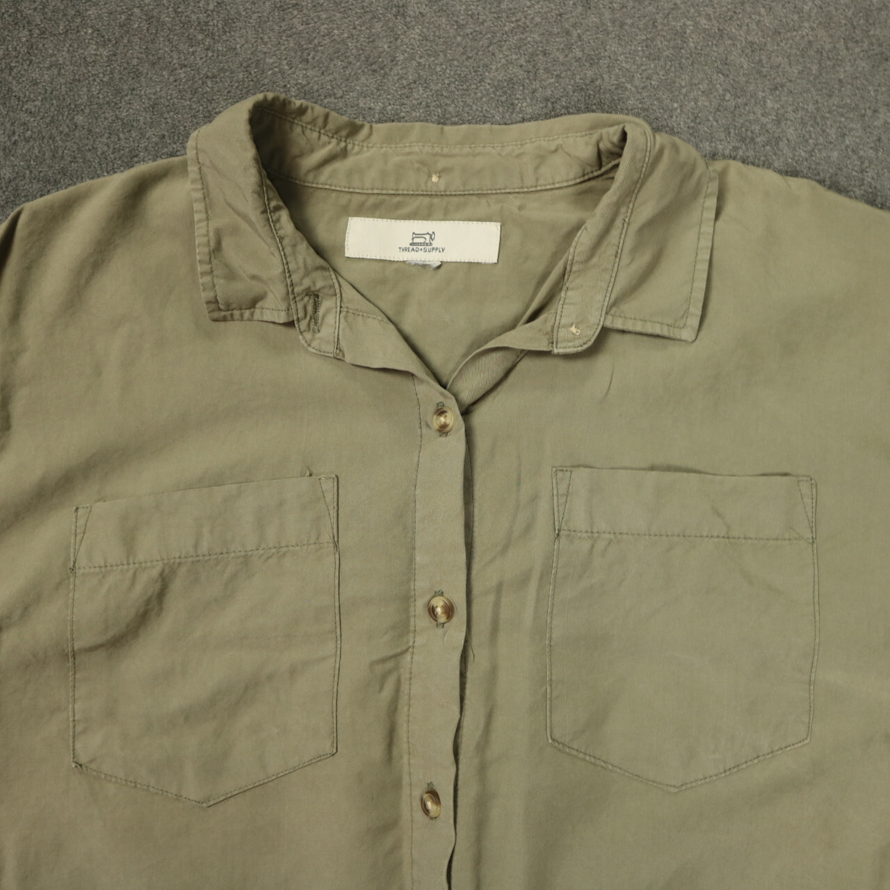 Thread & Supply Lyocell Button Front Short Sleeve… - image 3