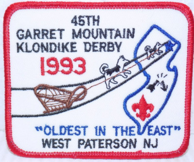 BSA/ Boy Scouts 1993 West Paterson, NJ 45th Garret Mountain Klondike Derby Patch