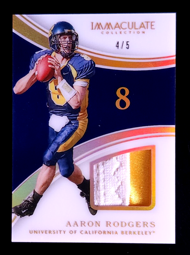 2016 Immaculate Collection Collegiate Gold #1 Aaron Rodgers #d /5 CAL GAME WORN