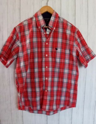 Kings club  Shirt  Men  color  Red Plaid Short Sleeve Button Front  Size Medium 